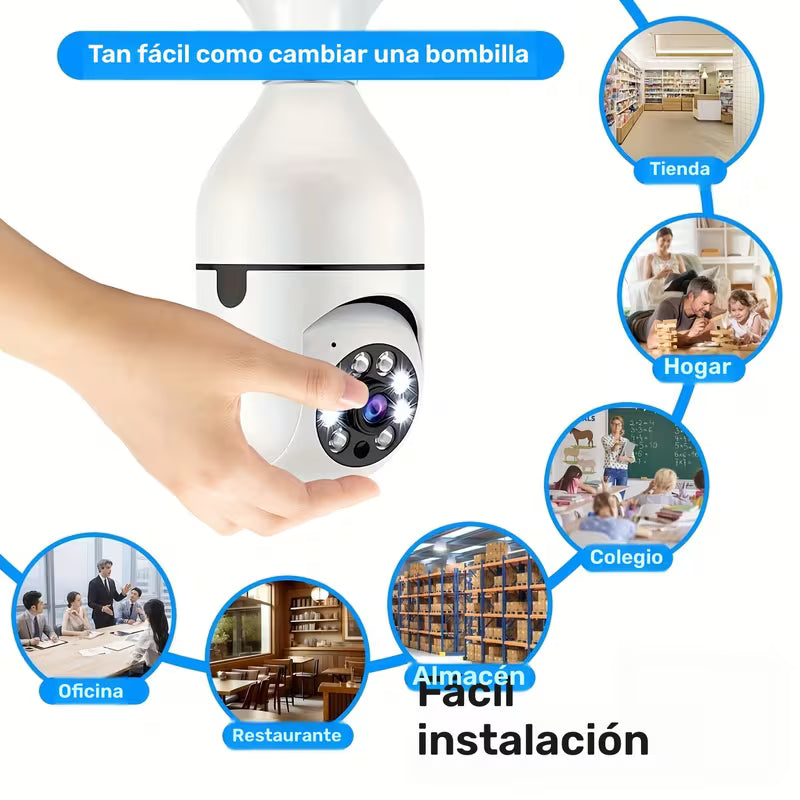Cámara De Seguridad Wifi Bombillo